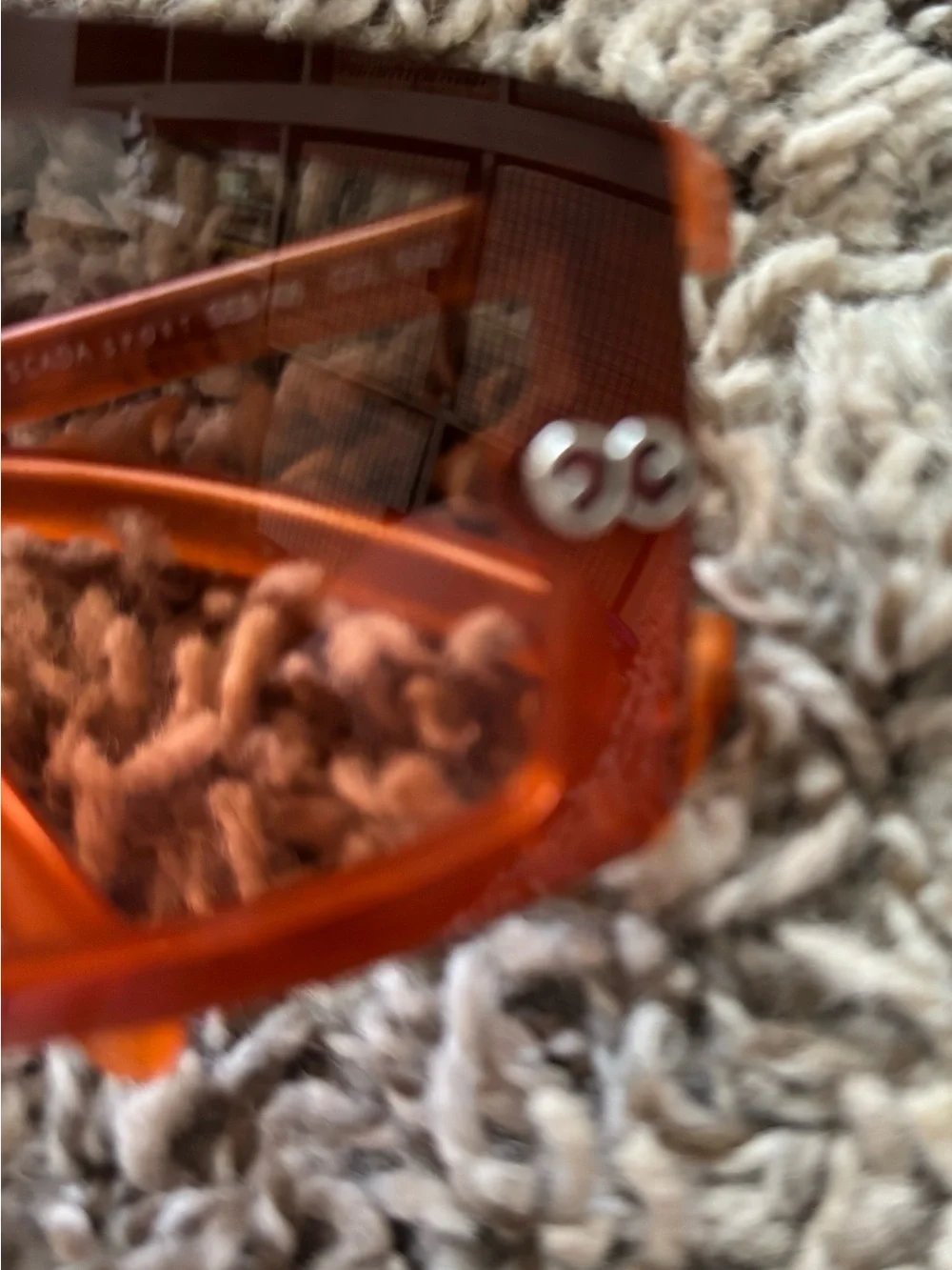 Escada Orange Tinted Shield Sunglasses with Matching Case fall Halloween mint